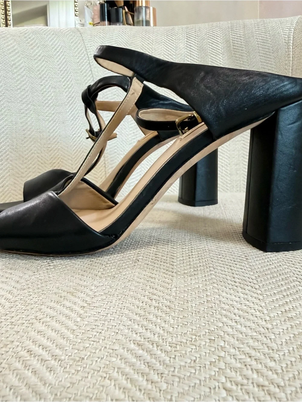 Women’s Black Strappy Block Heel Sandals